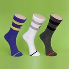 Spandex/los calcetines azules para hombre del tobillo del algodón, color raya los calcetines atléticos de los hombres